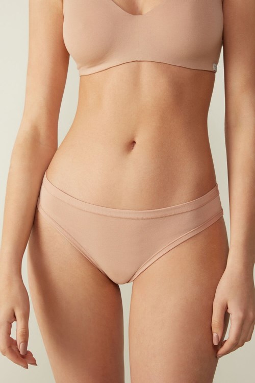 044 - Soft Beige Intimissimi Brazilian Panties in Ultralight Supima® Cotton | VYFHM8519