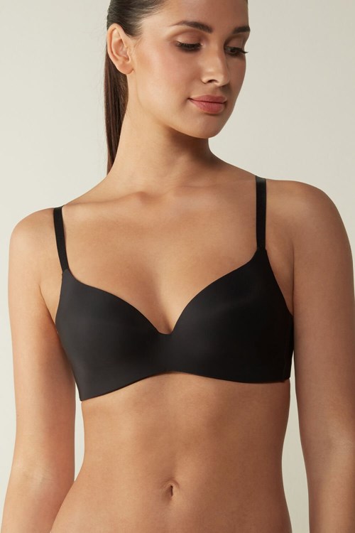 Black - 019 - Black Intimissimi Adele Triangle Bra in Ultralight Microfiber | EOTQB0751