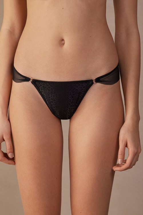 Black - 019 - Black Intimissimi Cool Minimal Brazilian | EJWON7560