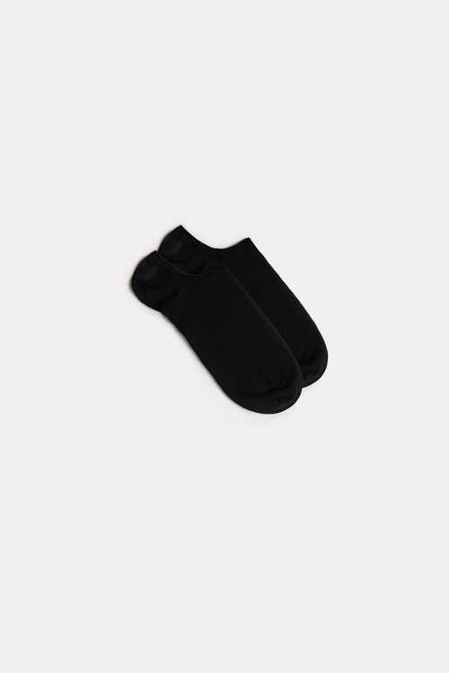 Black - 019 - Black Intimissimi Cotton Footsies | HGDOS2048