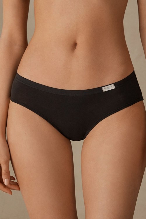 Black - 019 - Black Intimissimi Cozy Panties in Cotton | ZOEPU4903