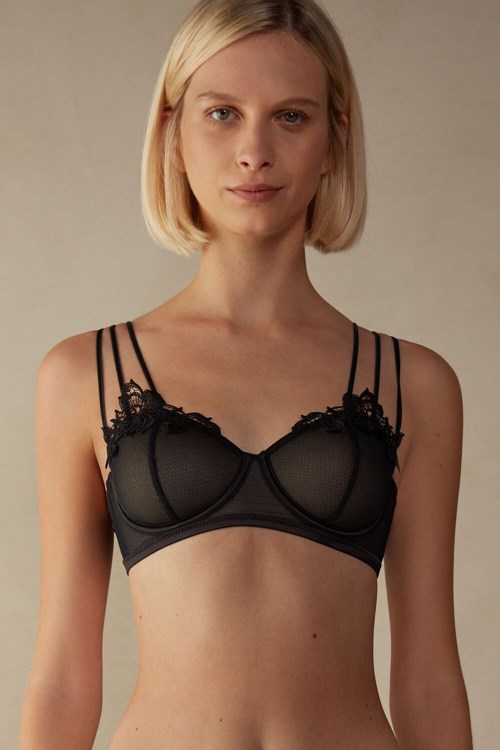 Black - 019 - Black Intimissimi Layers of Lust Balconette Bra | MTHLV4895