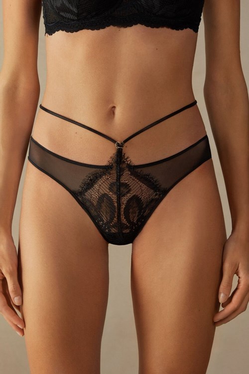 Black - 019 - Black Intimissimi Sensual Unbounded Panties | AGKFW4631