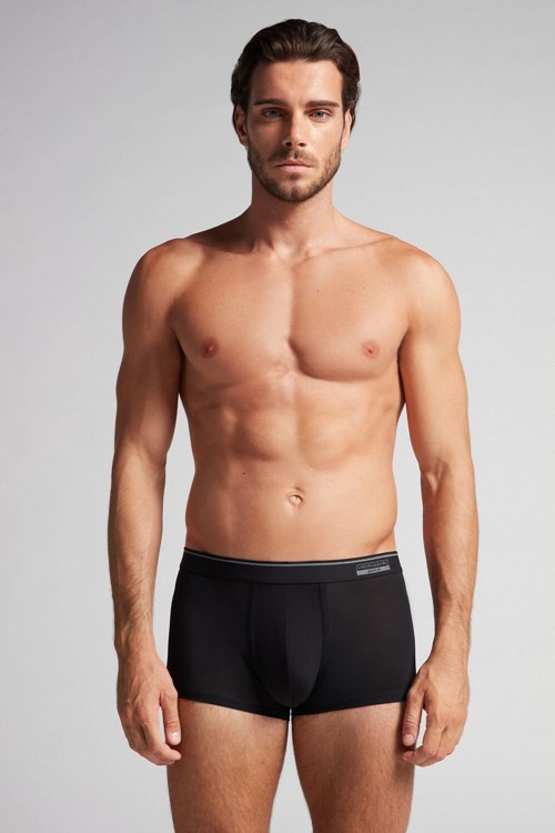 Black - 019 - Black Intimissimi Super Fresh Micro-mesh Boxers | QLIHF1678