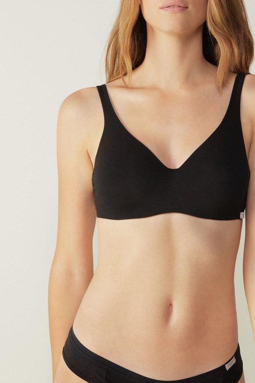 Black - Intimissimi Greta Balconette Bra in Cotton | DFYZX7839