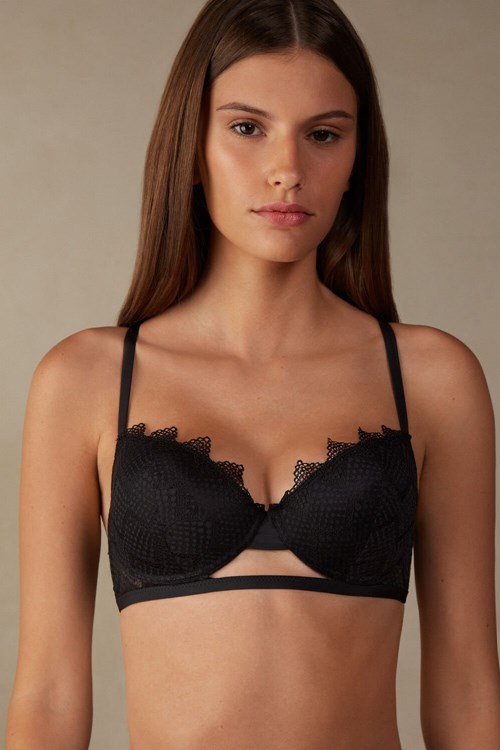 Black Intimissimi Sofia Urban Nomad Balconette Bra | GVEDL8204