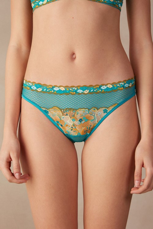 Blue - 236j - Summer Turquoise Blue Intimissimi Summer Vibes Panties | HWVKO9658