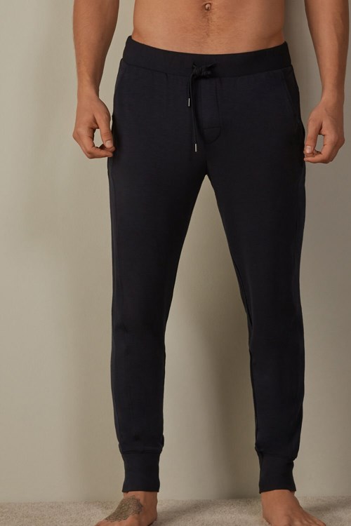 Blue - 800 - Midnight Blue Intimissimi Micromodal Trousers | AOCSY4598