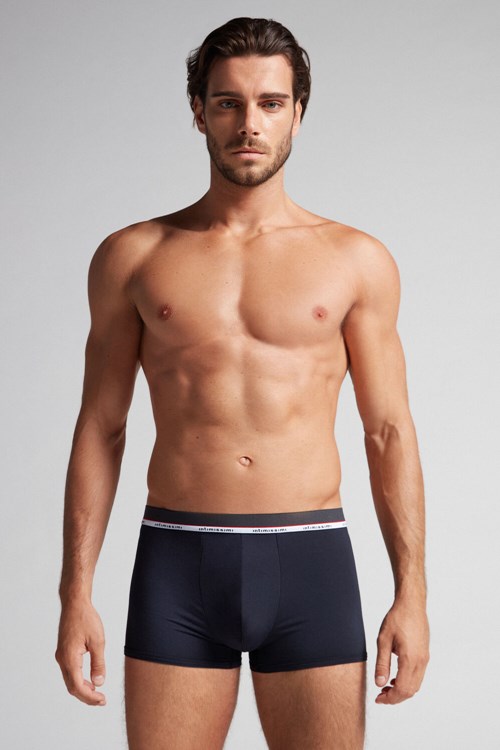 Blue - 800 - Midnight Blue Intimissimi Micromodal Boxers | PDINK0295