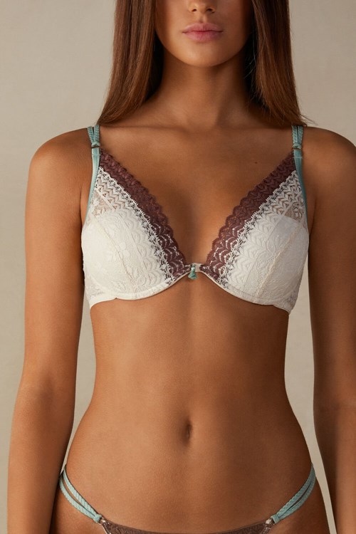 Brown - 992i - Vanilla / Nutmeg Brown Intimissimi Spices Garden Elena Balconette Bra | OQRGD2416