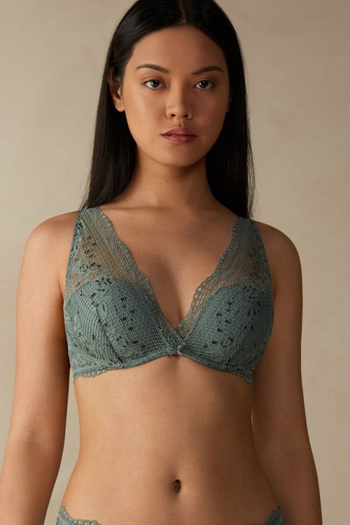 Green - 991i - Jade Green Intimissimi Prairie Bouquet Giorgia Balconette Bra | WJEFY0421