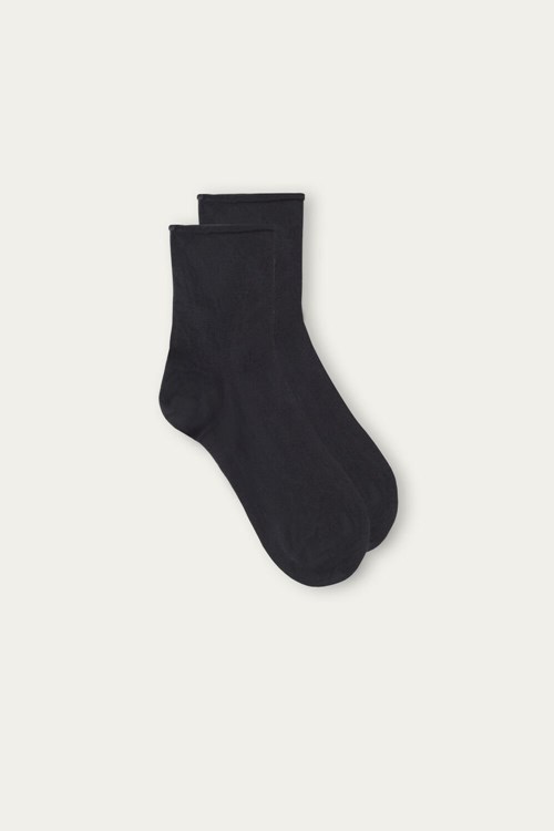 Grey - 780 - Anthracite Intimissimi Short Socks in Stretch Supima® Cotton | GQCJO0439