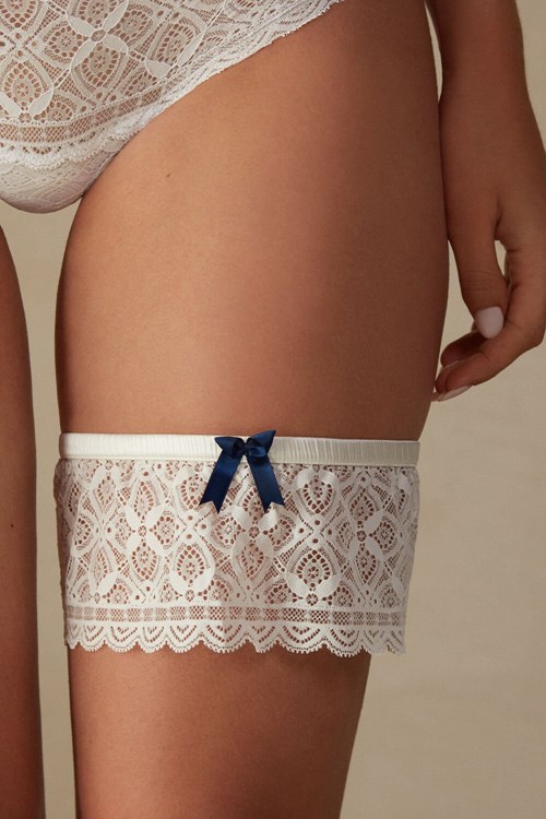 Ivory - 2127 - Talc White Intimissimi Lace Garter | FPOGU2194