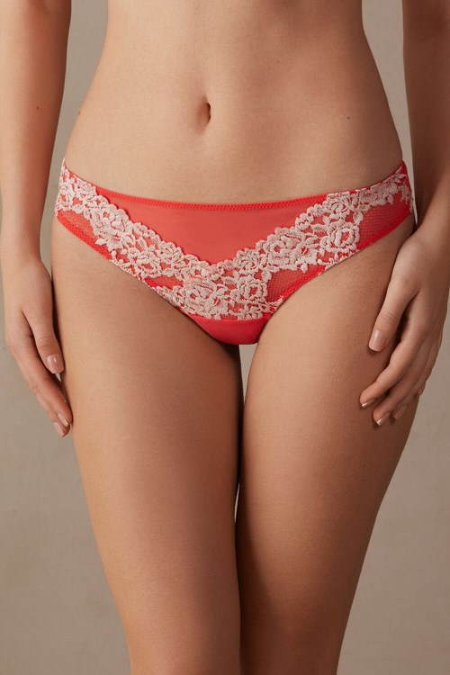 Ivory - 216j - Flame Scarlet / Ivory Intimissimi Pretty Flowers Brazilian | PCONM5937