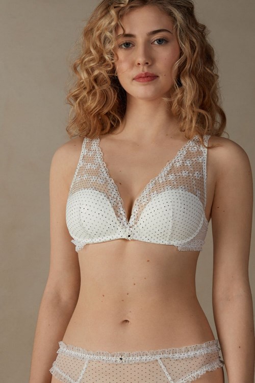 Ivory - 4718 - Talc White / Black Intimissimi Little Pleasures Giorgia Balconette Bra | TKLFI7516