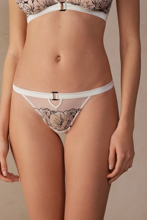 Ivory - 4718 - Talc White / Black Intimissimi Pure Joy Brazilian | UIBJP4917