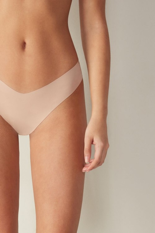 Natural - 044 - Soft Beige Intimissimi 80s-style Brazilian Panties in Ultralight Microfiber | AMSFC4063