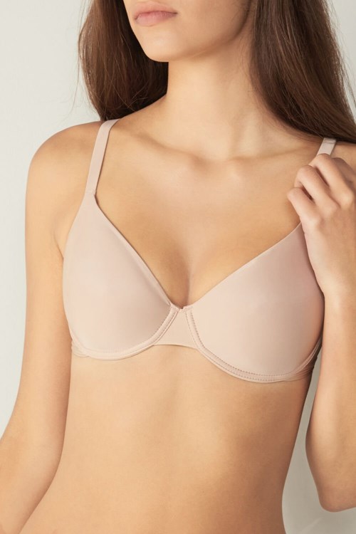 Natural - 044 - Soft Beige Intimissimi Francesca Ultralight Microfiber Balconette Bra | RYMDJ7164