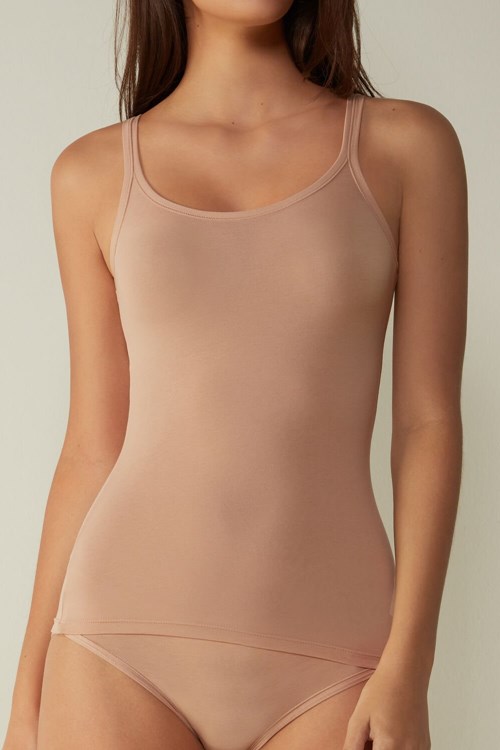 Natural - 044 - Soft Beige Intimissimi Ultralight Supima® Cotton Top | RDJZQ3786