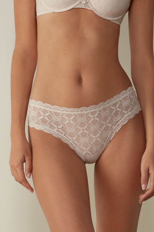 Natural - 2280 - Silk Pink Intimissimi Lace Hipster Brazilian | AHGRX4563