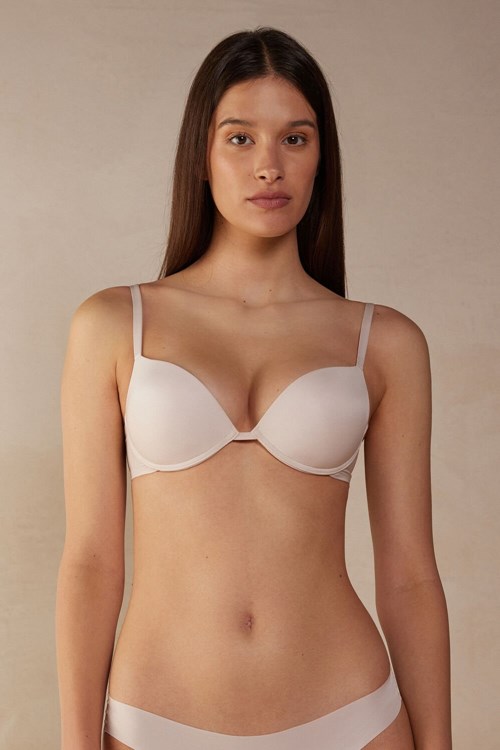 Natural - 2280 - Silk Pink Intimissimi Simona Super Push-up Bra in Ultralight Microfiber | QGJOK7815