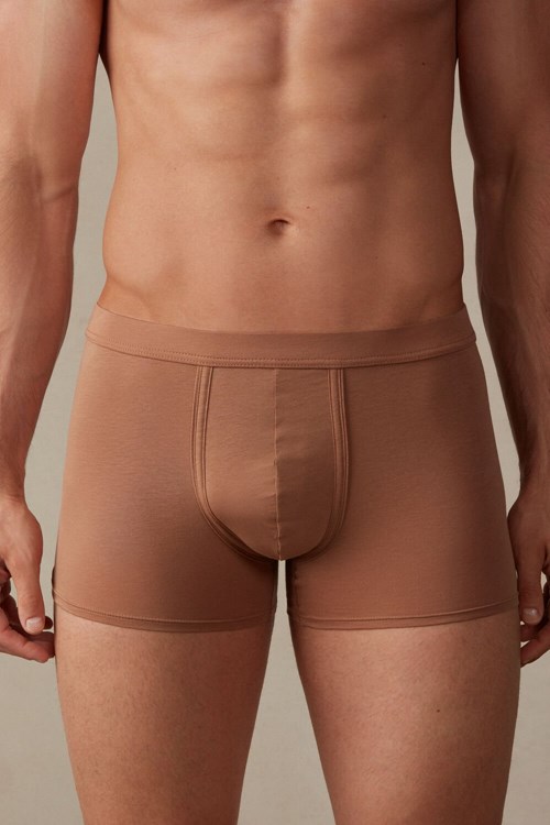 Natural - 417i - Medium Beige Intimissimi Natural Fresh Supima® Cotton Boxers | BAJKU4538