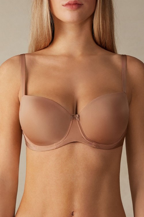 Natural - 417i - Medium Beige Intimissimi Sofia Balconette Bra in Ultralight Microfiber | IQGOV5139