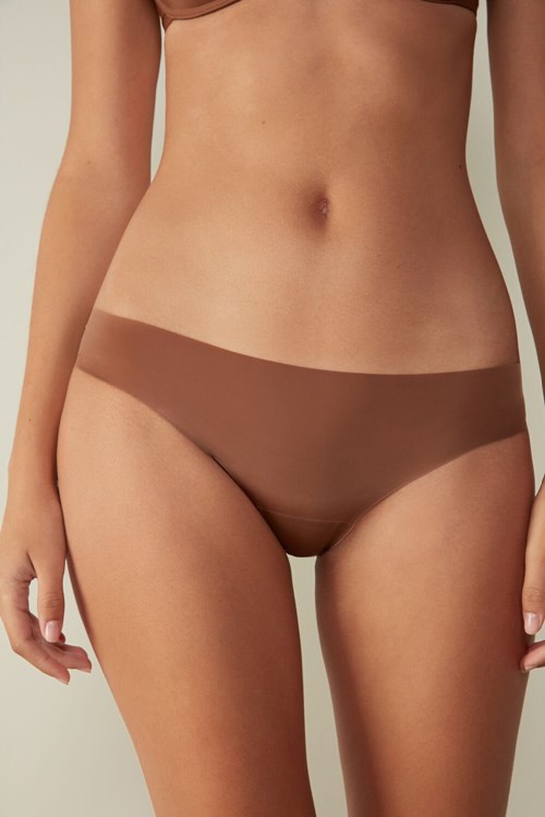 Natural - 502i - Dark Beige Intimissimi Seamless Microfiber Panties | CVNHJ7465