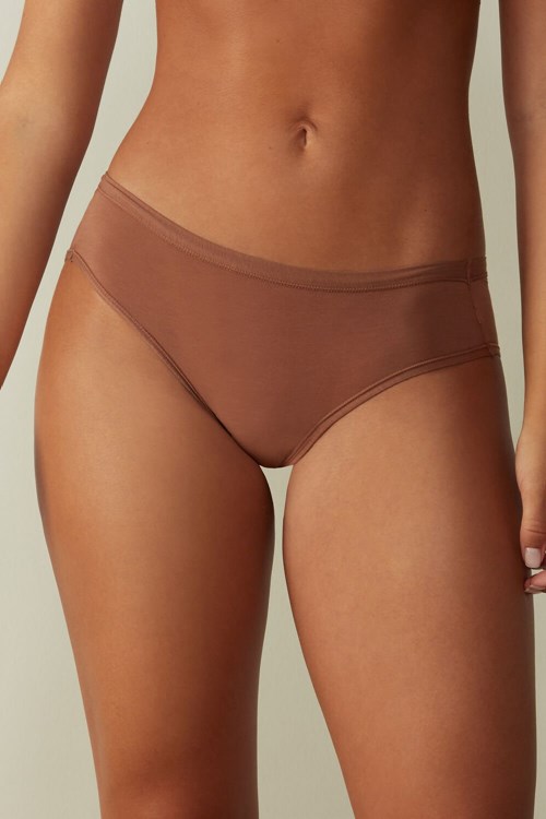 Natural - 502i - Dark Beige Intimissimi Ultralight Supima® Cotton Briefs | PYEDA6834