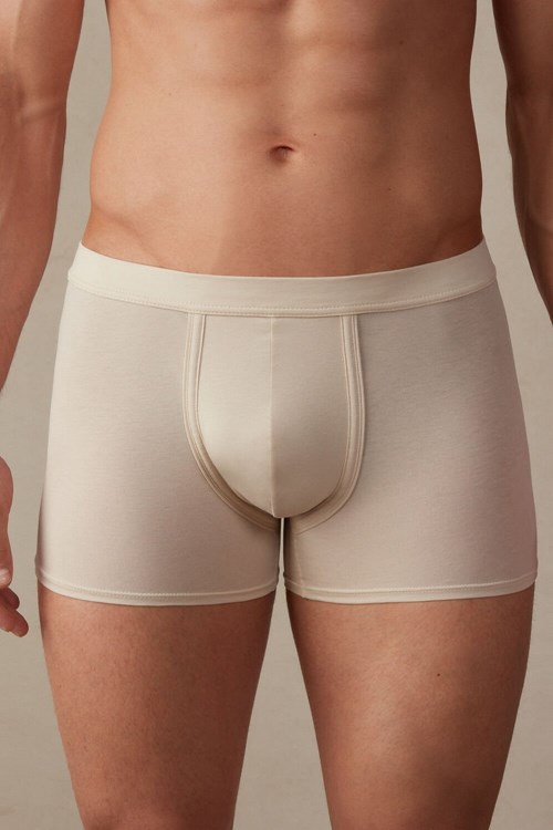 Natural - 721i - Rope Beige Intimissimi Natural Fresh Supima® Cotton Boxers | SEBLJ3958