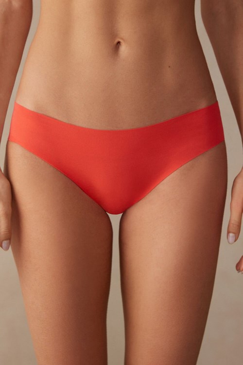 Orange - 219j - Flame Scarlet Intimissimi Seamless Supima® Cotton Panties | UOJBN2348