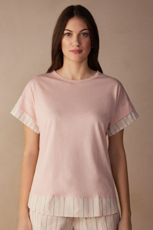 Pale Pink - 234j - Spring Pink Intimissimi Soft Spring Short Sleeve Cotton T-Shirt | XITEP6827