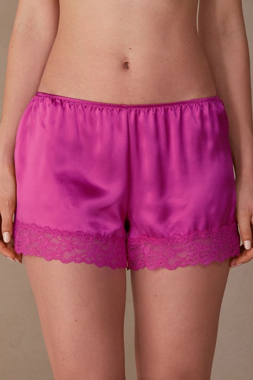 Pink - 206j - Valentine Pink Intimissimi Silk Shorts | DWKXY5894