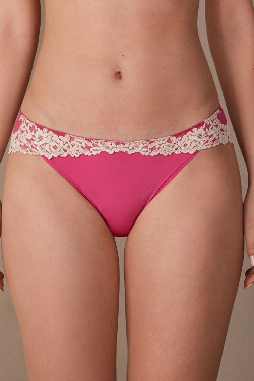 Pink - 213j - Valentine Pink / Ivory Intimissimi Pretty Flowers Panties | ZYIQS3851