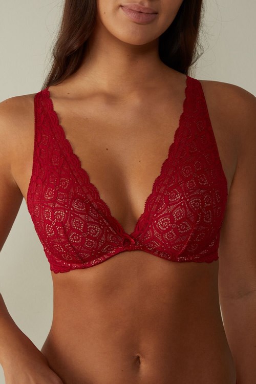 Red - 1473 - Red Intimissimi Giorgia Balconette Bra in Lace | DWSJP8350