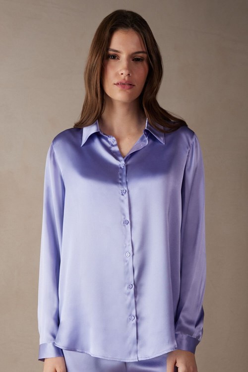 Violet - 212j - Sweet Lavender Intimissimi Long Sleeve Silk Shirt | HEIMZ0841