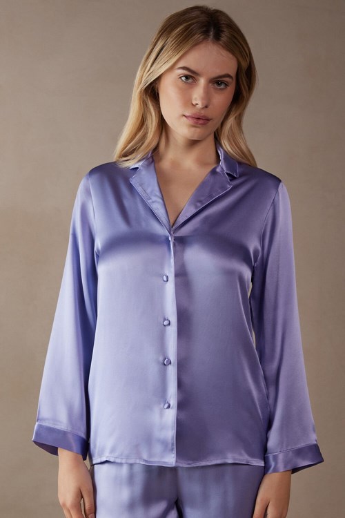 Violet - 212j - Sweet Lavender Intimissimi Mannish-Cut Jacket in Silk Satin | MLQVT3896