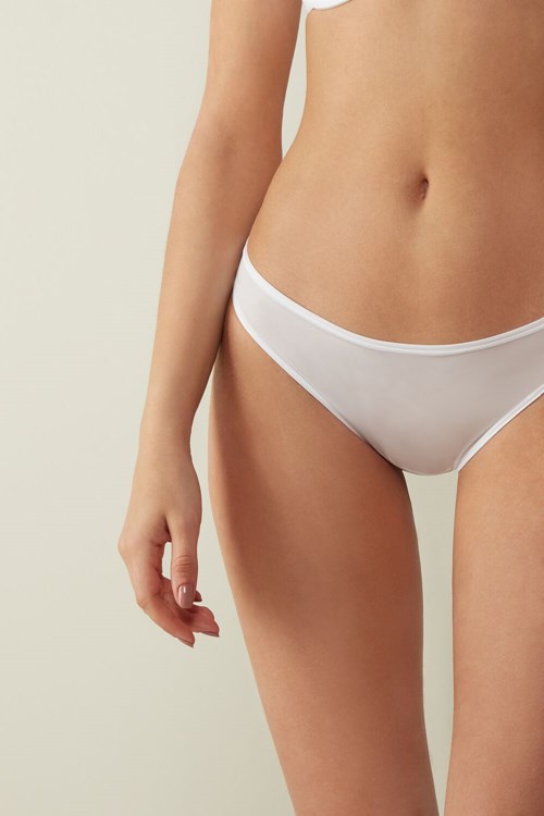 White - 001 - White Intimissimi Brazilian Panties in Ultralight Microfiber | TKXJL1248