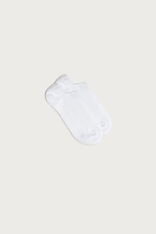 White - 001 - White Intimissimi Cotton Footsies | DYTVG4673