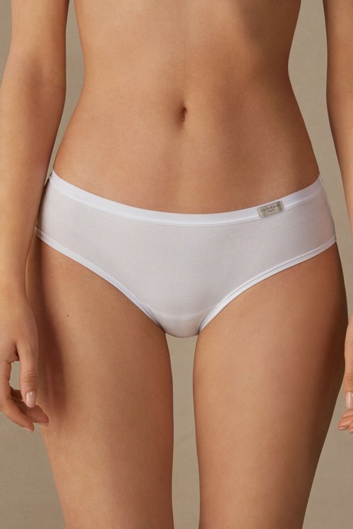 White - 001 - White Intimissimi Cozy Panties in Cotton | WHAGB0217