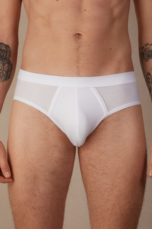 White - 001 - White Intimissimi Natural Fresh Supima® Cotton Briefs | ZKFWM6079