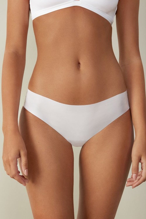 White - 001 - White Intimissimi Seamless Microfiber Panties | XJAPS8193