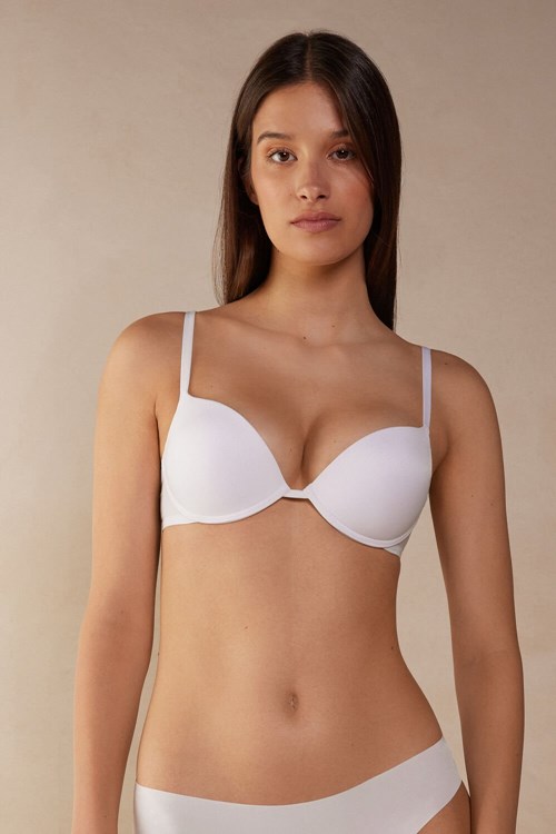 White - 001 - White Intimissimi Simona Super Push-up Bra in Ultralight Microfiber | IGZMV2691