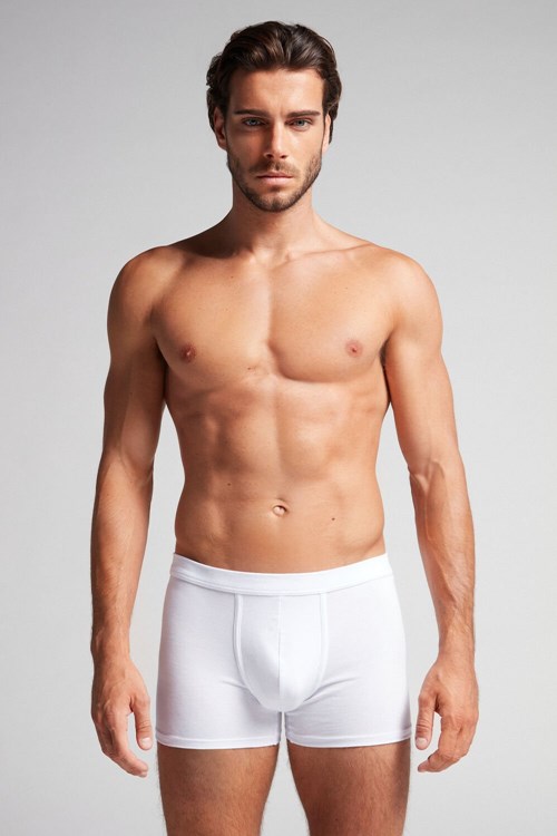 White - 001 - White Intimissimi Supima® Cotton Loose Fit Boxers | JNAQI3580