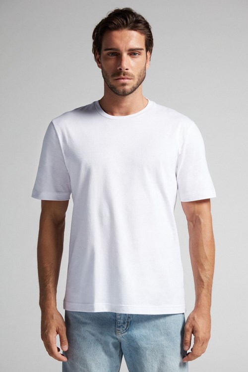 White - 001 - White Intimissimi T-shirt in Cotton Jersey | PRGCW3547