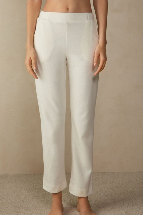 White - 2986 - Cream Intimissimi Warm Cuddles Full Length Pants | MQZLX5981