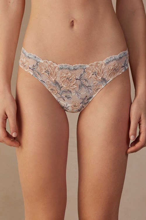 White - 990i - Ivory Autumn Beauty Floral Print Intimissimi Ephemeral Beauty Brazilian | GNXEA4618