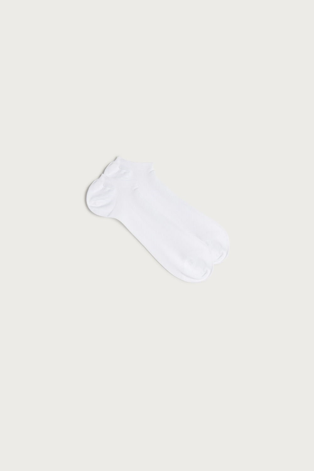 001 - White Intimissimi Tartan Cotton Ribbed Trainer Socks | UIGQS3670