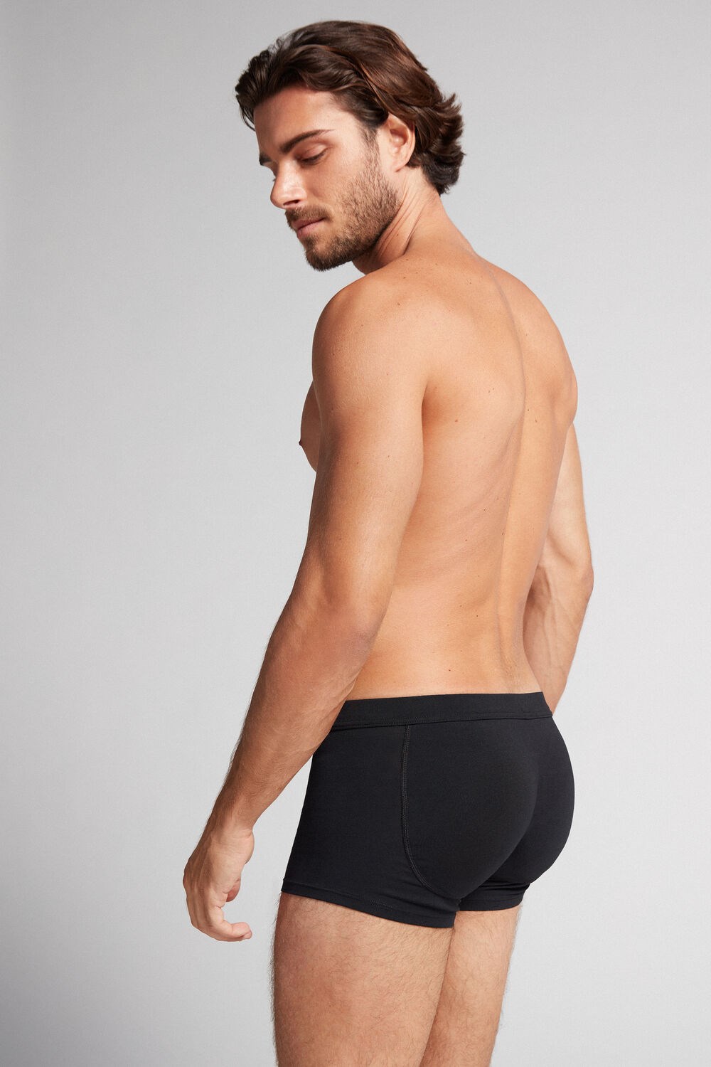 019 - Black Intimissimi Push-up Boxers in Stretch Cotton | MKUGI9760