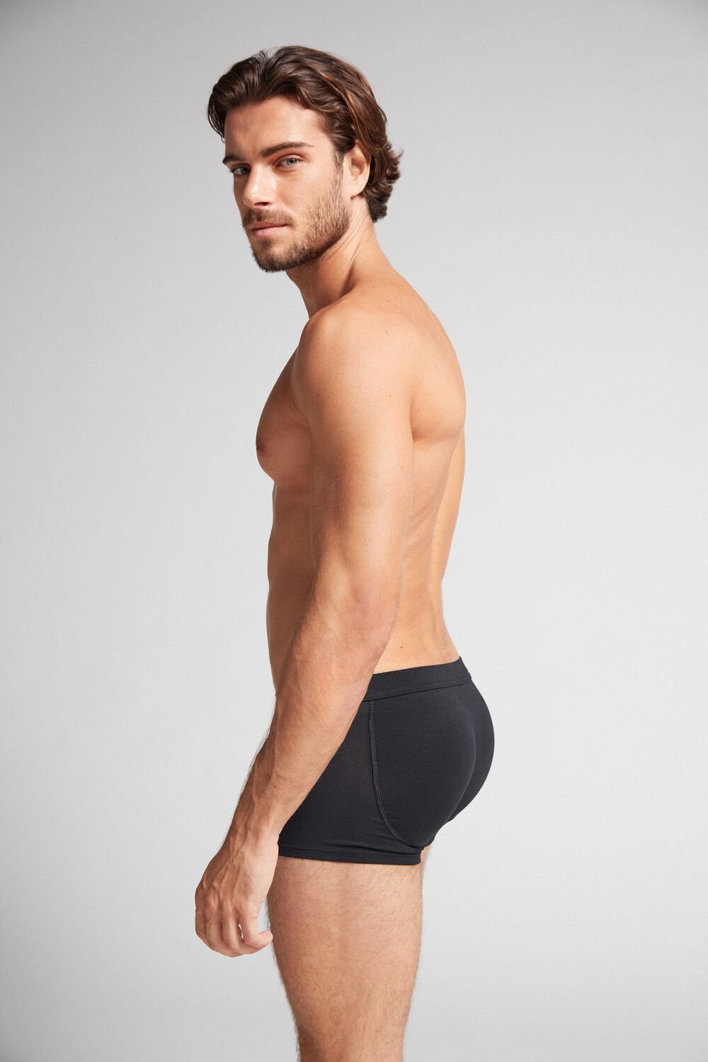 019 - Black Intimissimi Push-up Boxers in Stretch Cotton | MKUGI9760